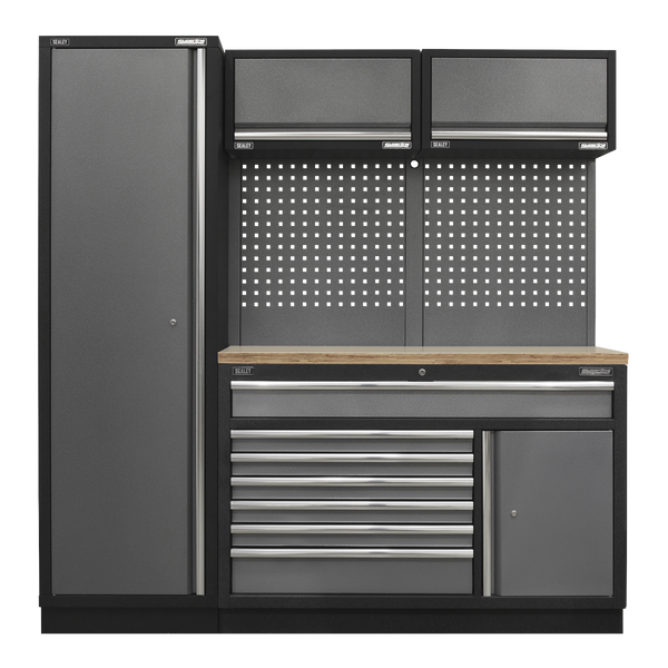 Sealey APMSSTACK09W Superline Pro 1.96m Storage System - Pressed Wood Worktop
