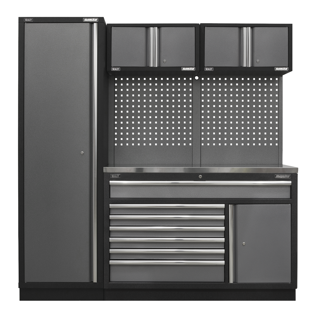 Sealey APMSSTACK10SS Superline Pro 1.96m Storage System - Stainless Steel Worktop