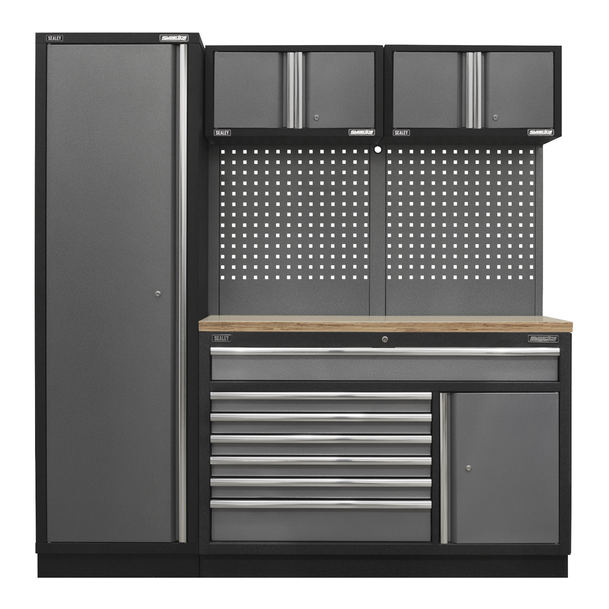 Sealey APMSSTACK10W Superline Pro 1.96m Storage System - Pressed Wood Worktop