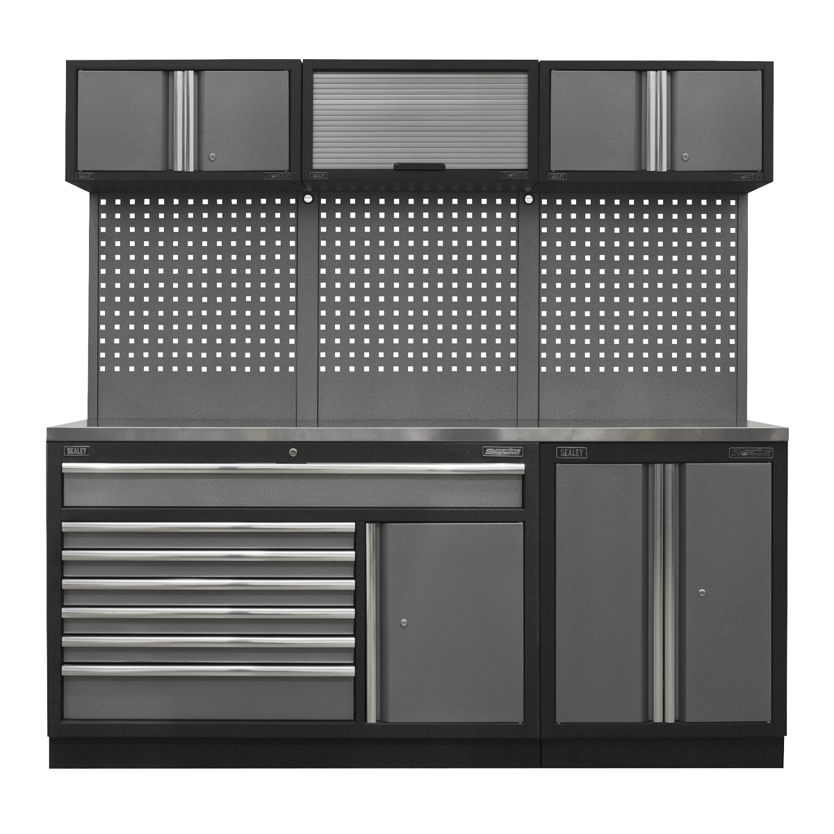 Sealey APMSSTACK11SS Superline Pro 2.04m Storage System - Stainless Steel Worktop