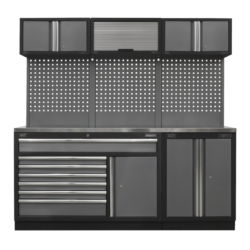 Sealey APMSSTACK11SS Superline Pro 2.04m Storage System - Stainless Steel Worktop