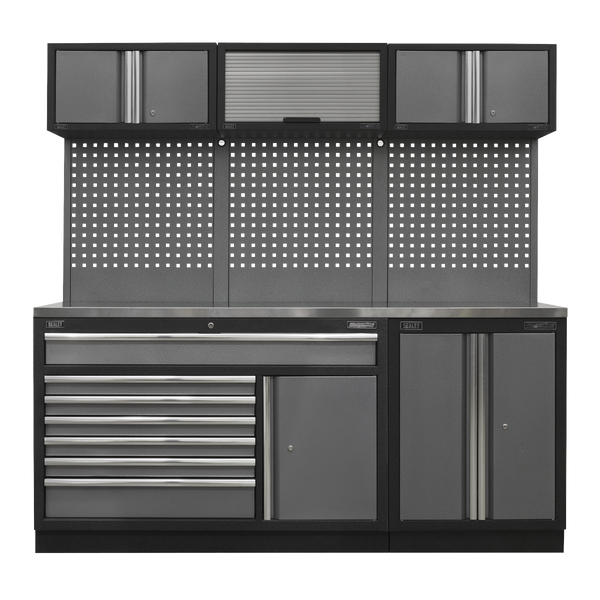 Sealey APMSSTACK11SS Superline Pro 2.04m Storage System - Stainless Steel Worktop