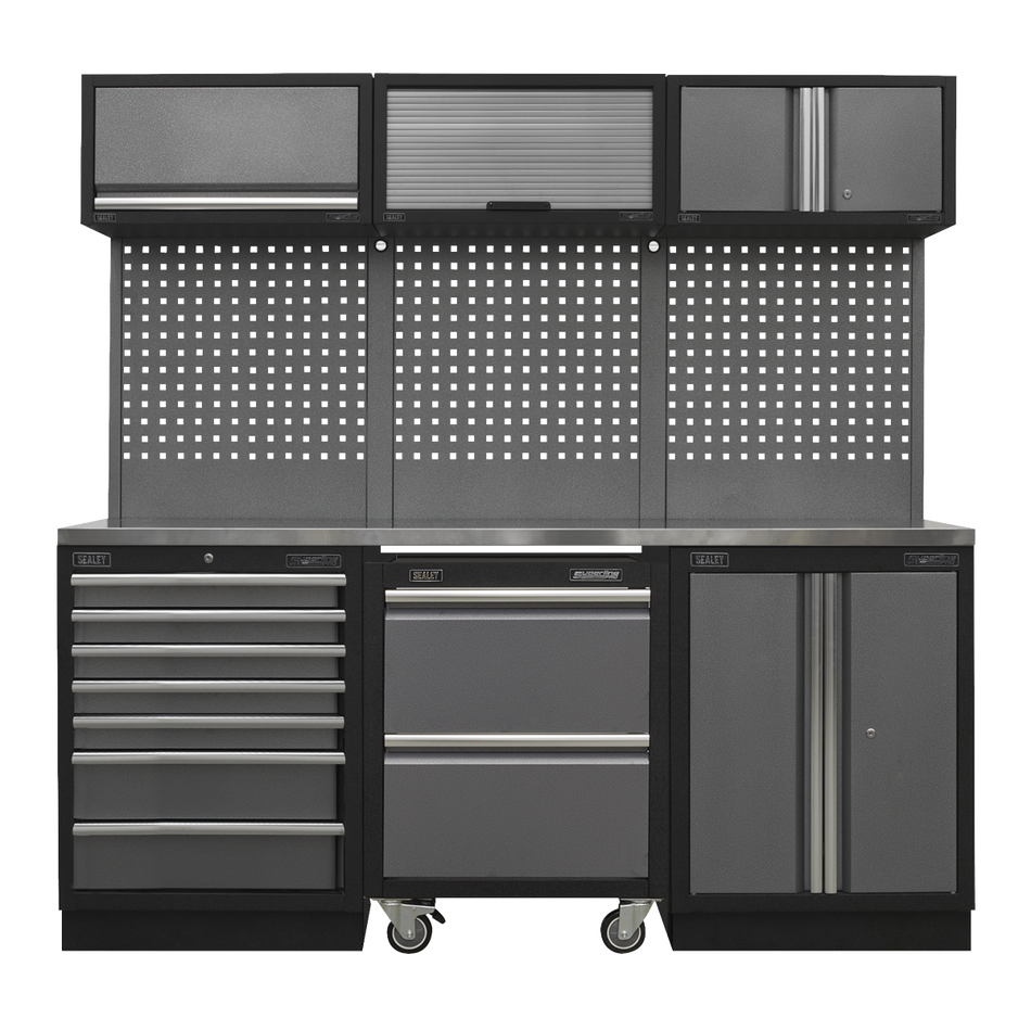Sealey APMSSTACK12SS Superline Pro 2.04m Storage System - Stainless Steel Worktop