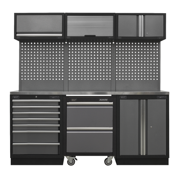 Sealey APMSSTACK12SS Superline Pro 2.04m Storage System - Stainless Steel Worktop