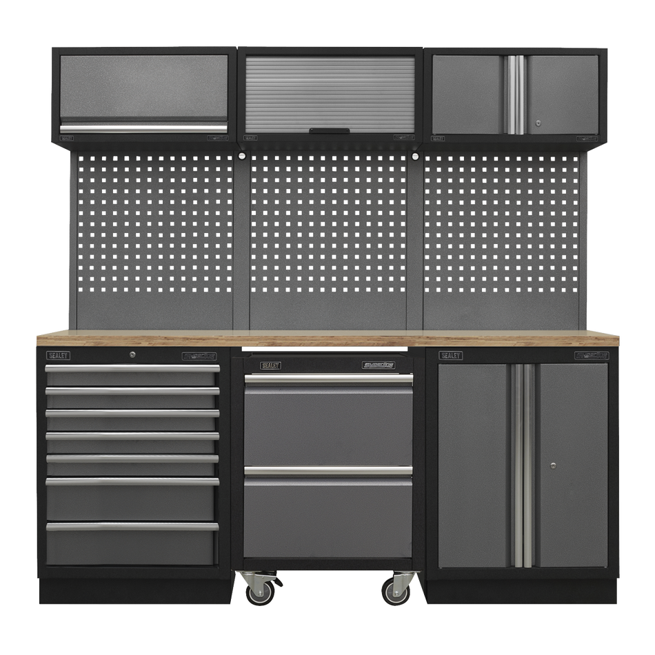 Sealey APMSSTACK12W Superline Pro 2.04m Storage System - Pressed Wood Worktop