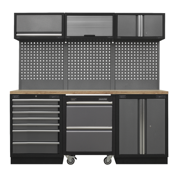 Sealey APMSSTACK12W Superline Pro 2.04m Storage System - Pressed Wood Worktop