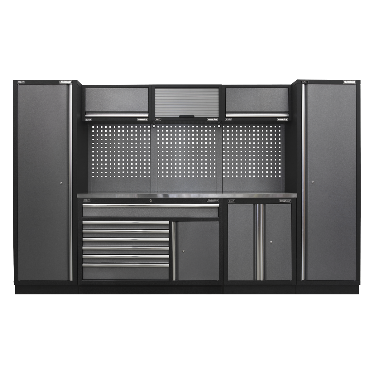 Sealey APMSSTACK13SS Superline Pro 3.24m Storage System - Stainless Steel Worktop