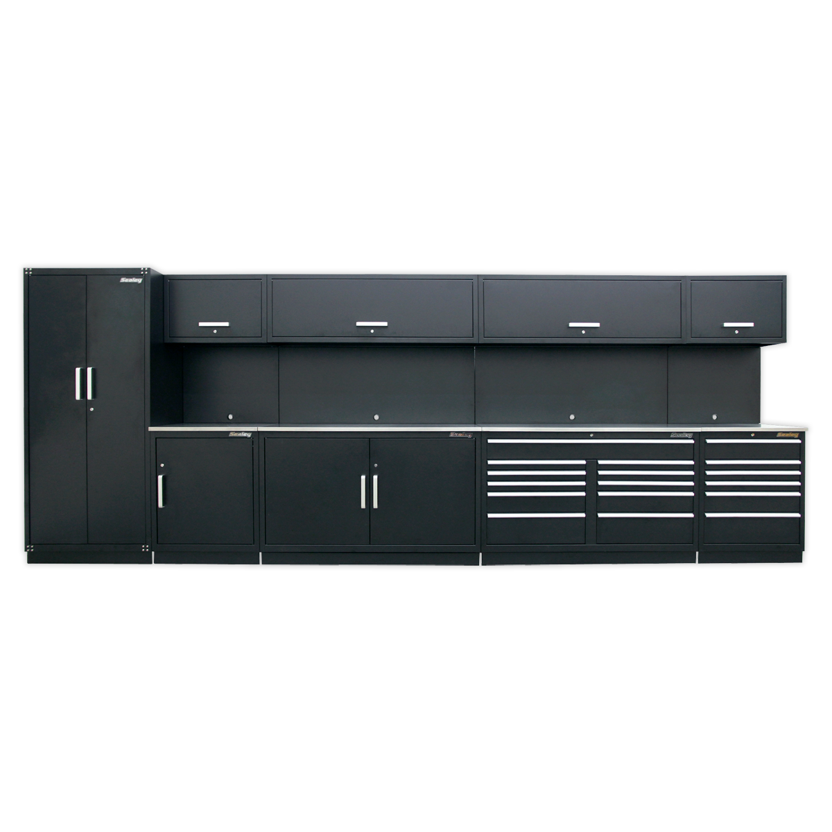 Sealey APMSSTEEL Premier 5.6m Storage System - Stainless Worktop