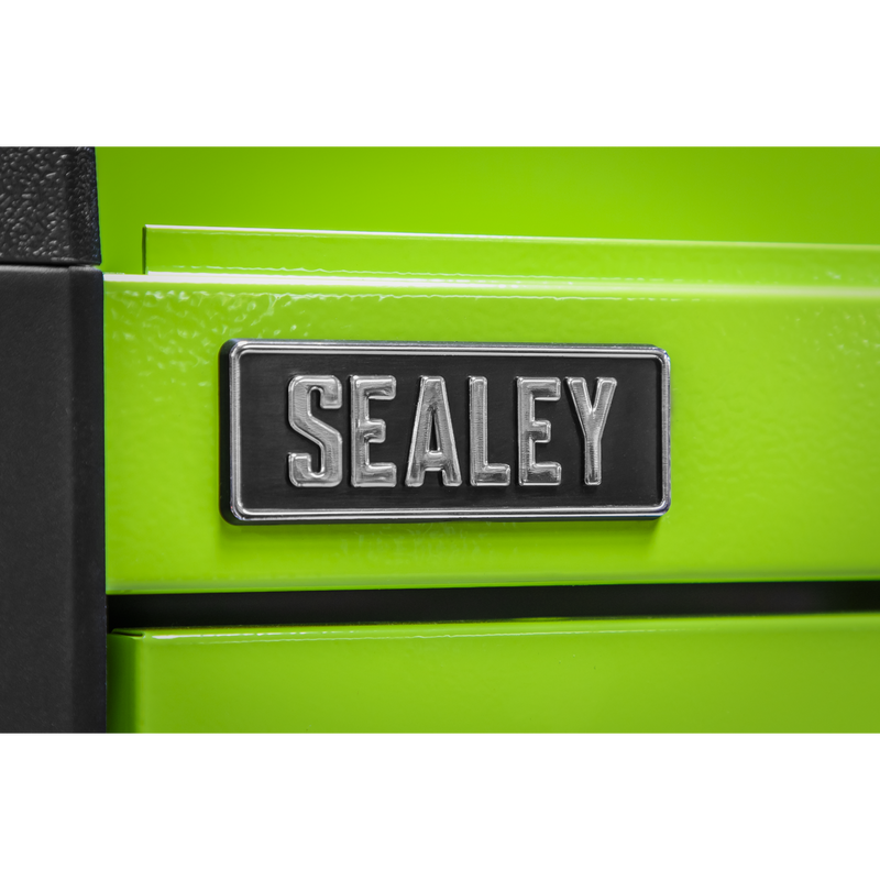 Sealey APPD4G 4 Drawer Push-to-Open Topchest with Ball-Bearing Slides - Hi-Vis Green