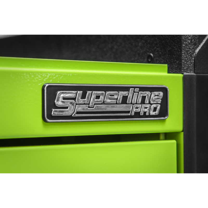 Sealey APPD4G 4 Drawer Push-to-Open Topchest with Ball-Bearing Slides - Hi-Vis Green