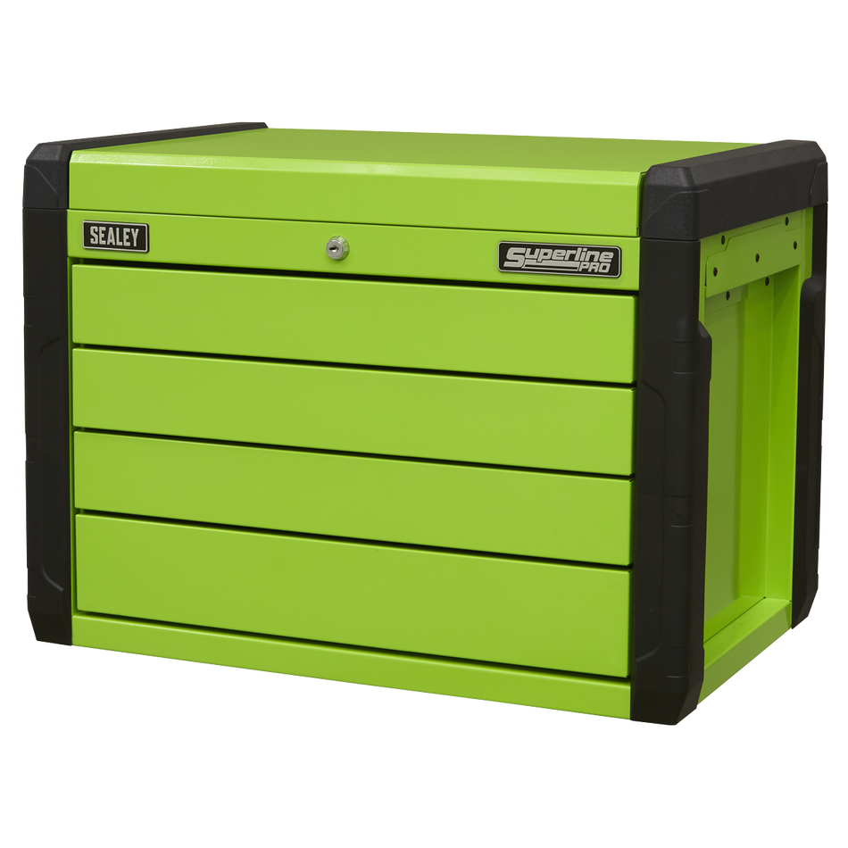 Sealey APPD4G 4 Drawer Push-to-Open Topchest with Ball-Bearing Slides - Hi-Vis Green