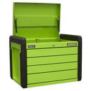Sealey APPD4G 4 Drawer Push-to-Open Topchest with Ball-Bearing Slides - Hi-Vis Green