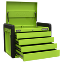 Sealey APPD4G 4 Drawer Push-to-Open Topchest with Ball-Bearing Slides - Hi-Vis Green