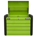 Sealey APPD4G 4 Drawer Push-to-Open Topchest with Ball-Bearing Slides - Hi-Vis Green