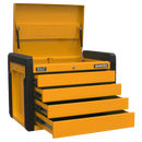 Sealey APPD4O 4-Drawer Push-to-Open Topchest with Ball-Bearing Slides - Orange