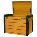 Sealey APPD4O 4-Drawer Push-to-Open Topchest with Ball-Bearing Slides - Orange