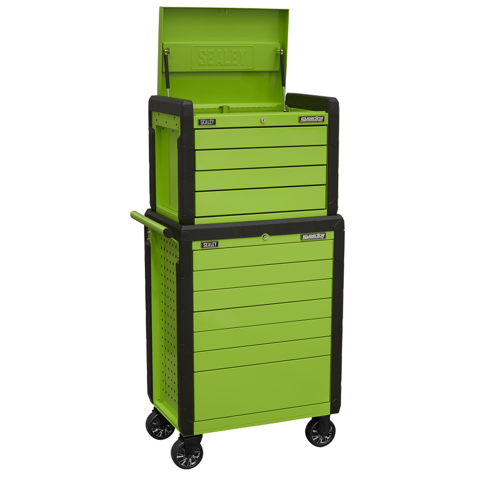 Sealey APPDSTACKG Rollcab 11 Drawer Push-To-Open Hi-Vis Green