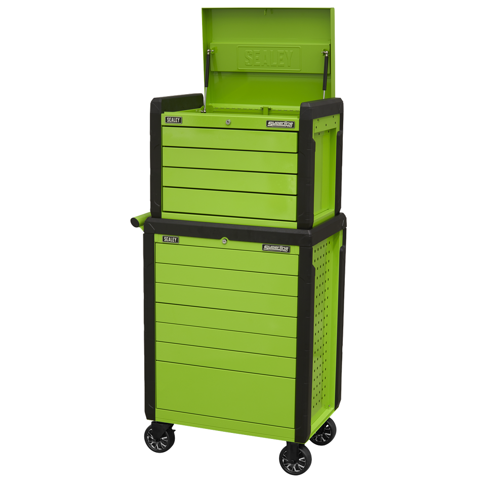 Sealey APPDSTACKG Rollcab 11 Drawer Push-To-Open Hi-Vis Green