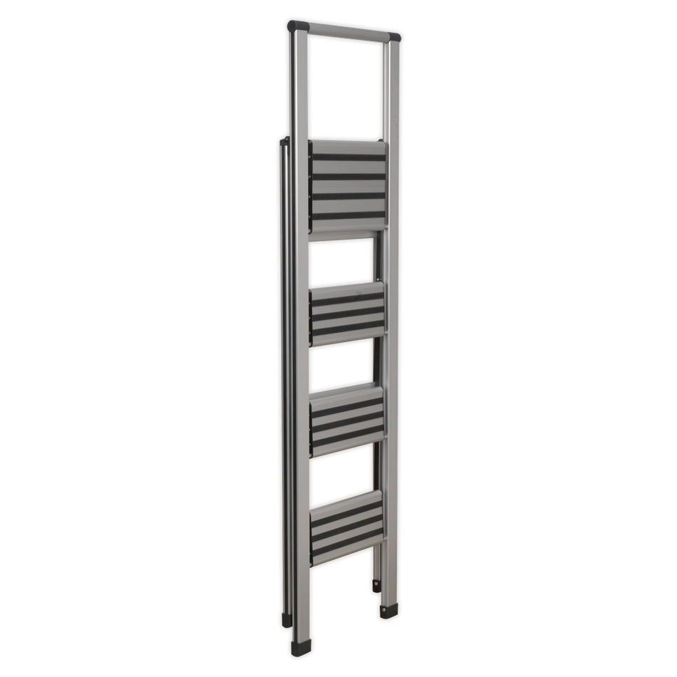 Sealey APSL4 4-Step Trade Aluminium Professional Folding Step Ladder 150kg Capacity