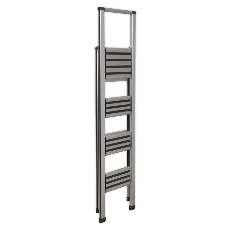 Sealey APSL4 4-Step Trade Aluminium Professional Folding Step Ladder 150kg Capacity