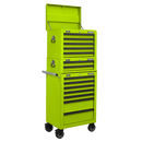 Sealey APSTACKTHV Topchest, Mid-Box & Rollcab Combination 14 Drawer with Ball-Bearing Slides - Green
