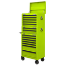 Sealey APSTACKTHV Topchest, Mid-Box & Rollcab Combination 14 Drawer with Ball-Bearing Slides - Green