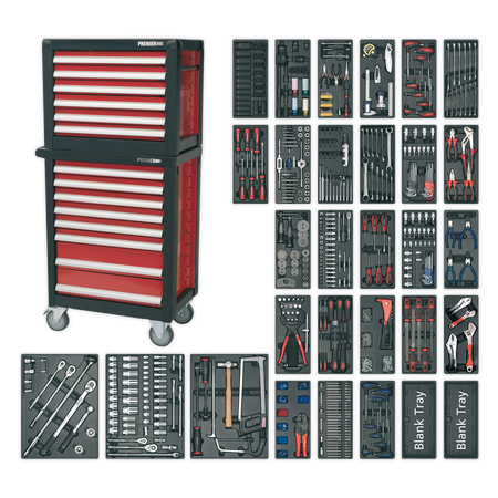 Sealey APTTC02 14 Drawer Tool Chest Combination with 1233pc Tool Kit