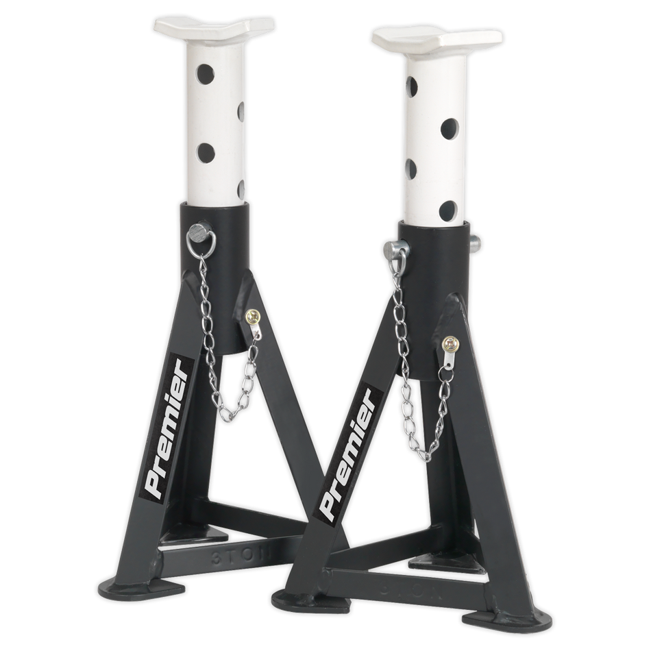 Sealey AS3 Axle Stands (Pair) 3tonne Capacity per Stand - White