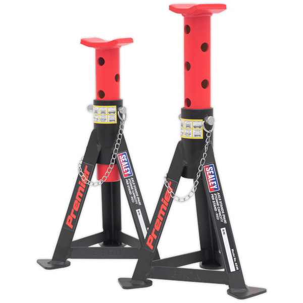 Sealey AS3R Axle Stands (Pair) 3tonne Capacity per Stand - Red