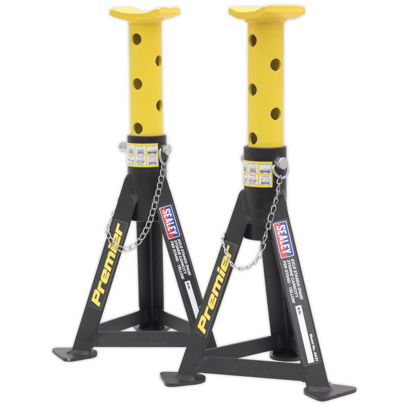 Sealey AS3Y Axle Stands (Pair) 3tonne Capacity per Stand - Yellow