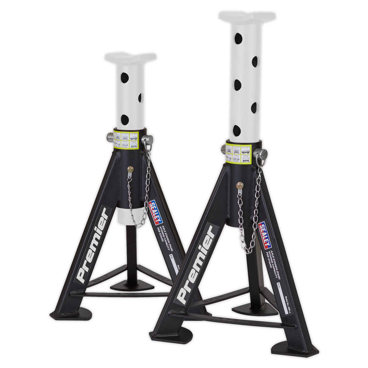 Sealey AS6 Axle Stands (Pair) 6tonne Capacity per Stand - White