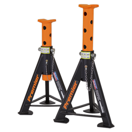 Sealey AS6O Axle Stands (Pair) 6tonne Capacity per Stand - Orange