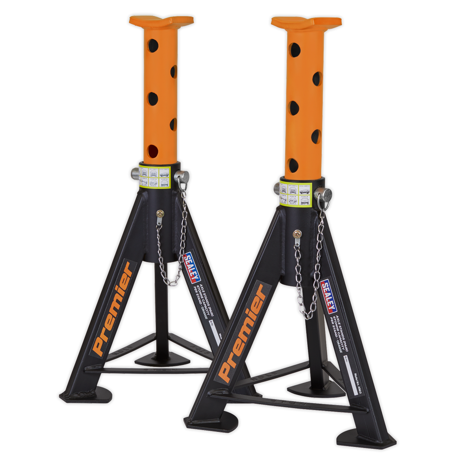 Sealey AS6O Axle Stands (Pair) 6tonne Capacity per Stand - Orange