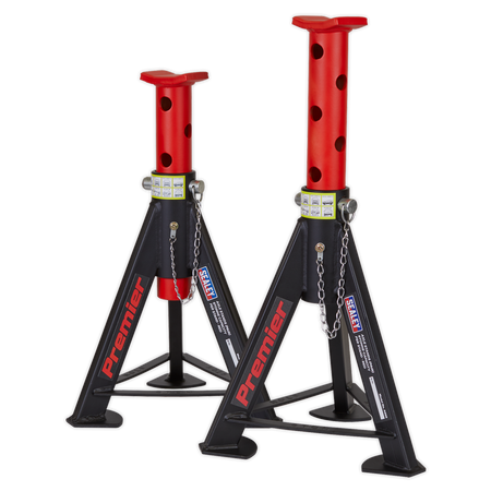 Sealey AS6R Axle Stands (Pair) 6tonne Capacity per Stand - Red