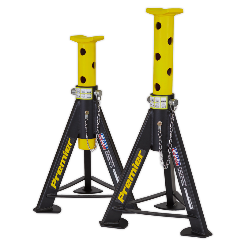Sealey AS6Y Axle Stands (Pair) 6tonne Capacity per Stand - Yellow