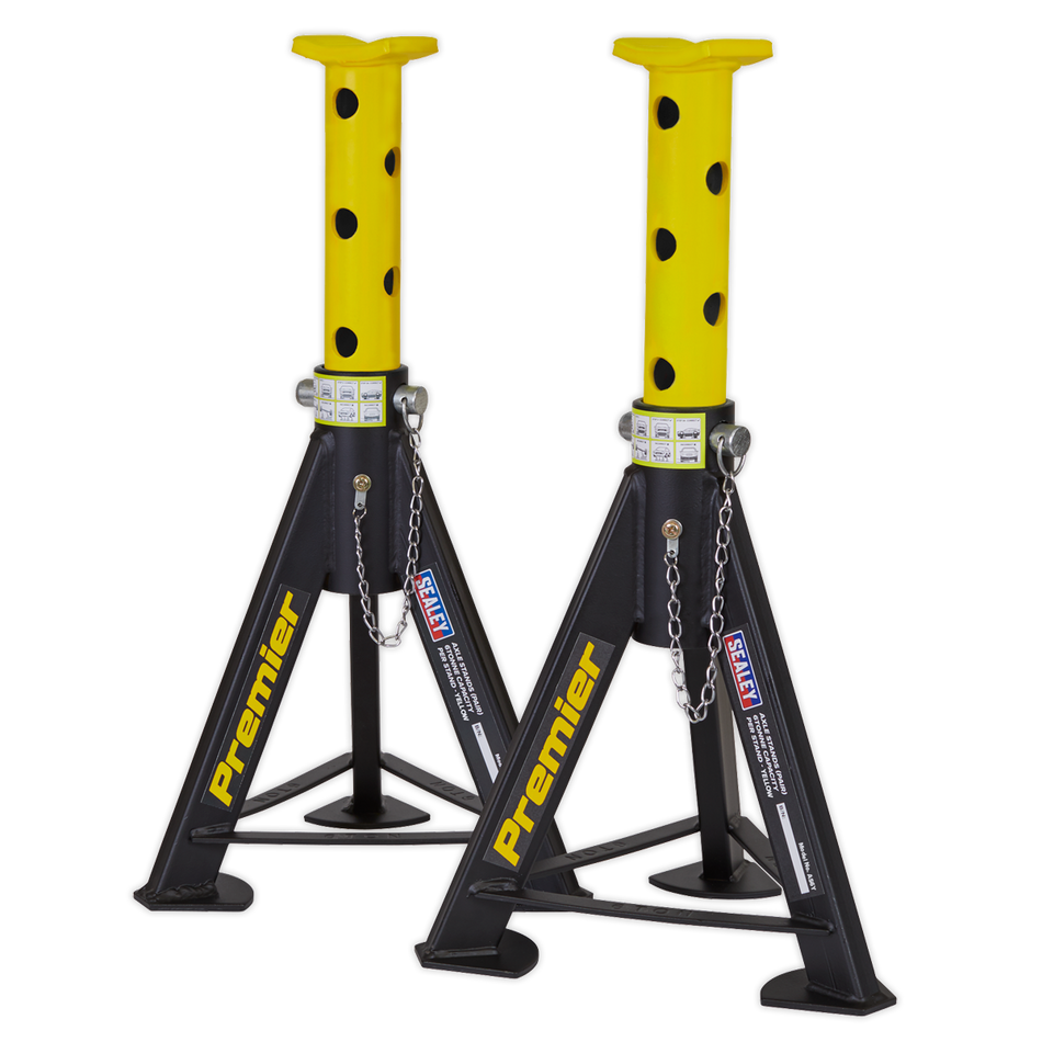 Sealey AS6Y Axle Stands (Pair) 6tonne Capacity per Stand - Yellow
