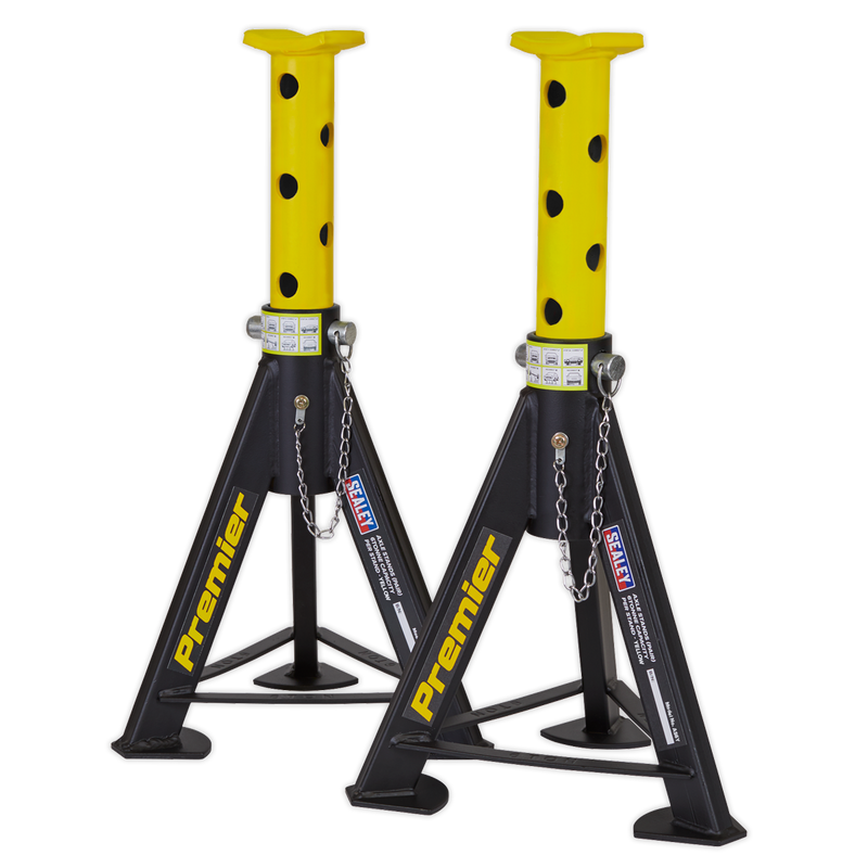 Sealey AS6Y Axle Stands (Pair) 6tonne Capacity per Stand - Yellow