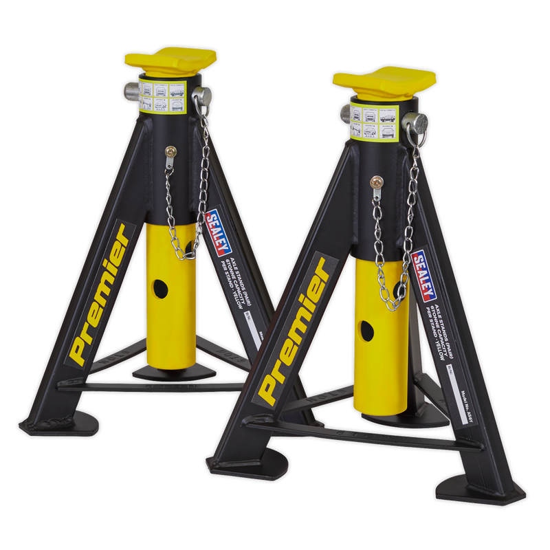 Sealey AS6Y Axle Stands (Pair) 6tonne Capacity per Stand - Yellow