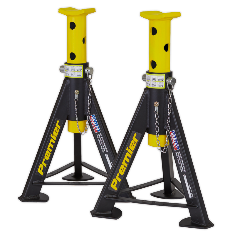 Sealey AS6Y Axle Stands (Pair) 6tonne Capacity per Stand - Yellow