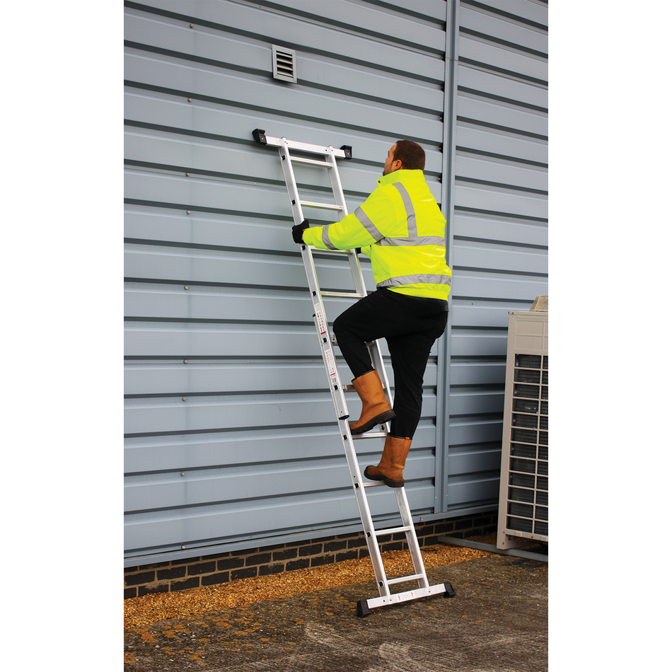 Sealey ASCL2 4-Way Aluminium Scaffold Ladder EN 131