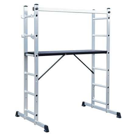 Sealey ASCL2 4-Way Aluminium Scaffold Ladder EN 131