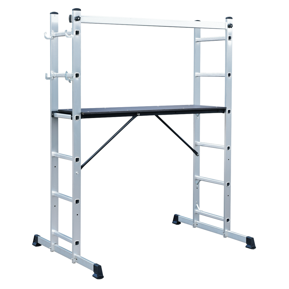 Sealey ASCL2 4-Way Aluminium Scaffold Ladder EN 131