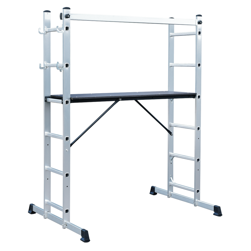 Sealey ASCL2 4-Way Aluminium Scaffold Ladder EN 131