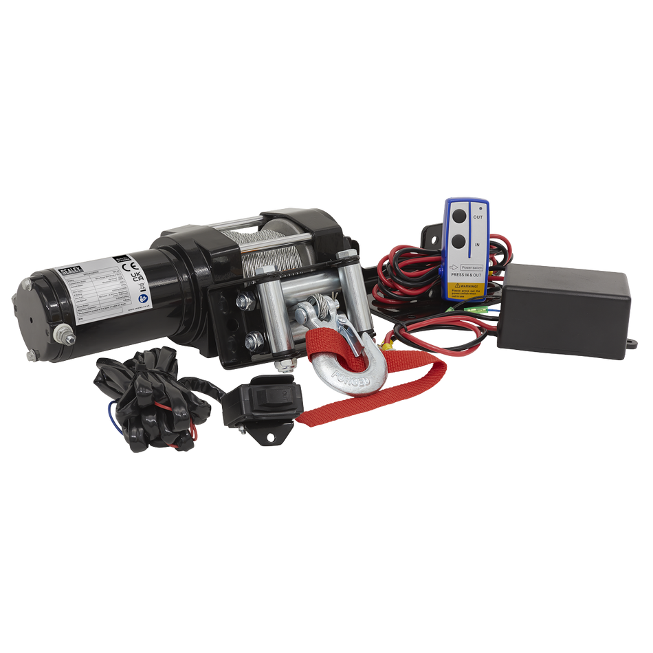 Sealey ATV1000W 12V ATV Winch 1000kg Line Pull