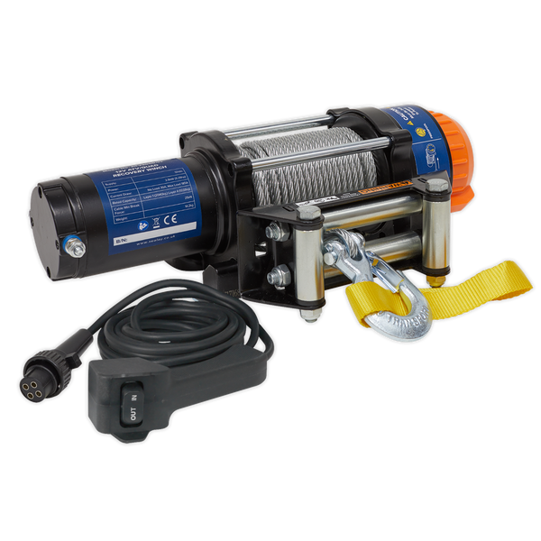 Sealey ATV2040 12V ATV/Quad Recovery Winch 2040kg (4500lb) Line Pull