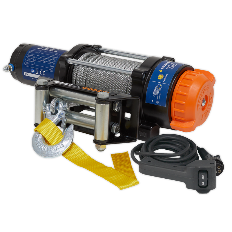 Sealey ATV2040 12V ATV/Quad Recovery Winch 2040kg (4500lb) Line Pull