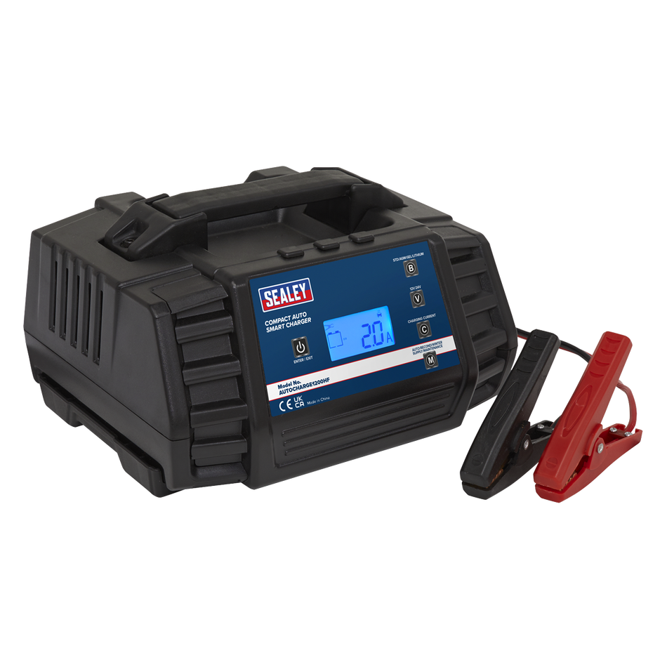 Sealey AUTOCHARGE1200HF 12A 9-Cycle 12/24V Compact Smart Charger & Maintainer