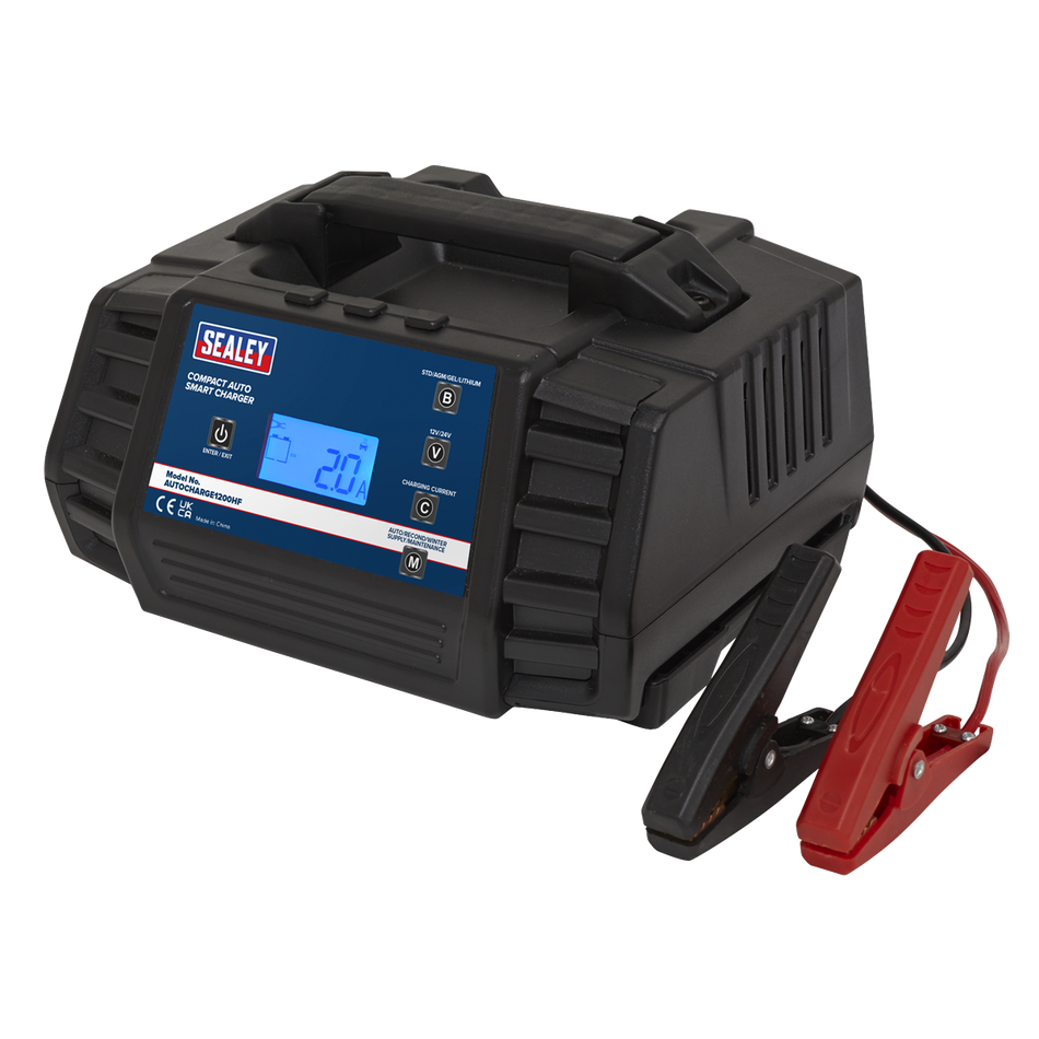 Sealey AUTOCHARGE1200HF 12A 9-Cycle 12/24V Compact Smart Charger & Maintainer
