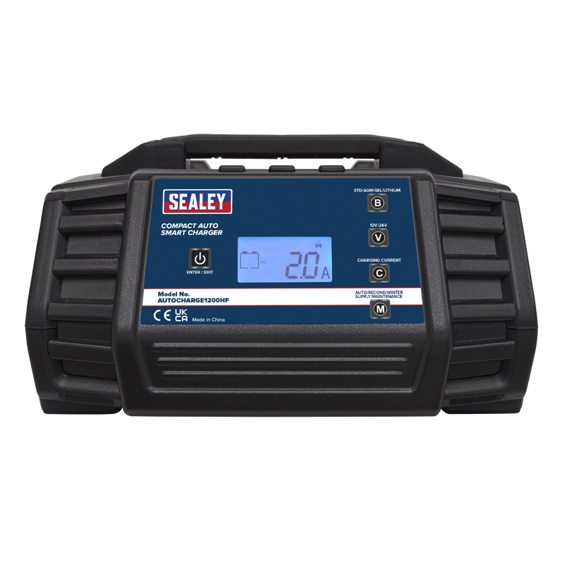Sealey AUTOCHARGE1200HF 12A 9-Cycle 12/24V Compact Smart Charger & Maintainer