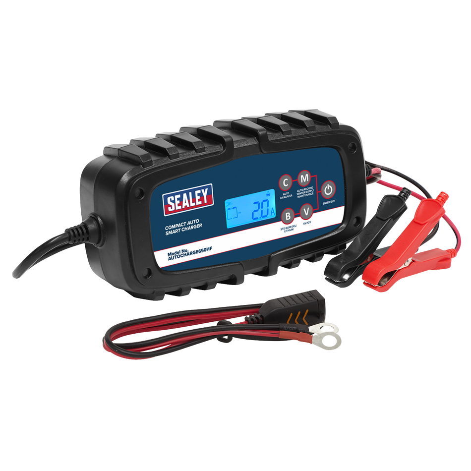 Sealey AUTOCHARGE650HF Compact Auto Smart Charger & Maintainer 6.5A 6/12V